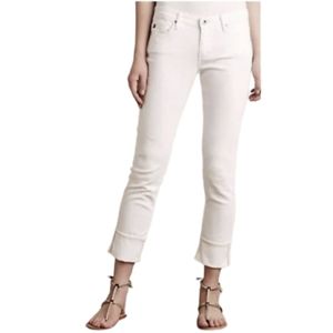 AG Steve Cuff Slim White Jeans